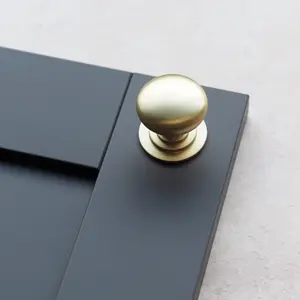 42mm Brushed Brass Cabinet Knob Gold Kitchen Cupboard Door Drawer Pull Handle Bathroom Bedroom Furniture Replacement