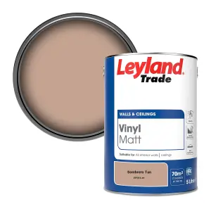 Leyland Trade Vinyl Matt Walls & Ceilings Emulsion Paint Sombrero Tan (PPG16-01) 5L