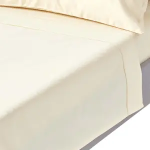 Homescapes Cream Egyptian Cotton Flat Sheet 1000 Thread Count, Double