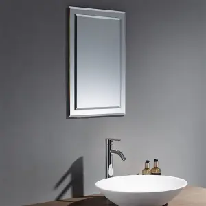 Deluxe Bathroom Wall Mirror - Rectangular 420 x 800mm - Bevelled Edge Wall Mirror