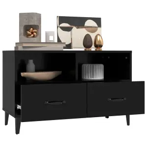 Berkfield TV Cabinet Black 80x36x50 cm Engineered Wood