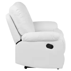 2 Seater Faux Leather Manual Recliner Sofa White BERGEN