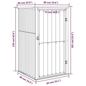 Berkfield Garden Tool Shed Brown 88x89x161 cm Galvanised Steel