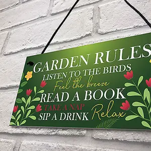 Garden Sign Summer House Decking Plaque Shed Sign Garden Rules Sign Home Gift