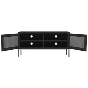 Berkfield TV Cabinet Black 105x35x50 cm Steel