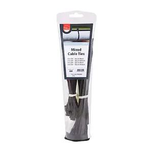 Timco - Cable Ties - Mixed - Black & Natural (Size Mixed 200pcs - 200 Pieces)