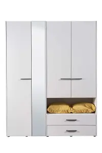 Limone White 4 Doors and 2 Drawers Wardrobe