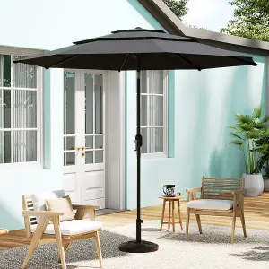 3-Tier Umbrella with Patio Umbrella Concrete Round Base No Wheels