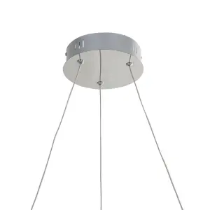 GoodHome Pegmati Chrome effect LED Pendant ceiling light, (Dia)580mm