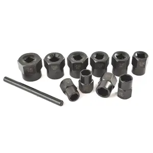 11pc 3/8" Twist Socket Nut Style Bolt Twist Socket Wheel Lock Nut Remover