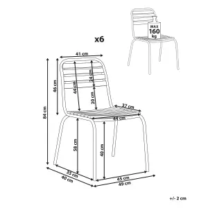 Set of 6 Garden Chairs VALLESE Acacia Wood Light Wood