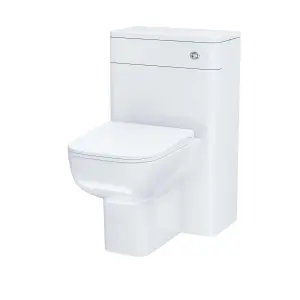 Modern 500mm Back To Wall WC Toilet Unit Gloss White Space Saving