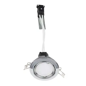 ValueLights Downlight Tiltable Chrome Ceiling Light Fitting 6 Pack With Cool White Bulbs