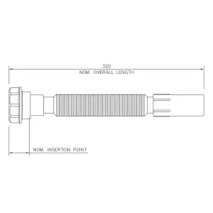 FloPlast White Flexible waste pipe (Dia)32mm