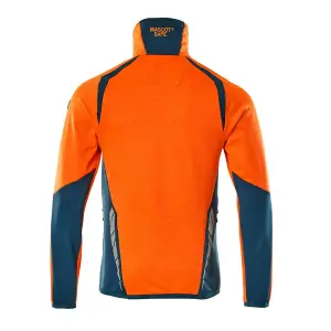 Mascot Accelerate Safe Microfleece Jacket with Half Zip (Hi-Vis Orange/Dark Petroleum)  (Small)