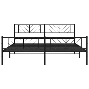 Berkfield Metal Bed Frame with Headboard and Footboard Black 193x203 cm