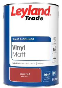 Leyland Trade Vinyl Matt Walls & Ceilings Emulsion Paint Burnt Red (PPG17-13) 5L