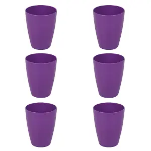 URBNLIVING 10cm Height Purple 6 Small Plastic Drinking Cups 330ml