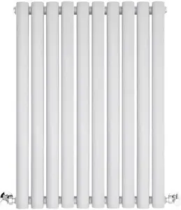 Milano Aruba Aiko - White Horizontal Designer Radiator - Modern Column Radiator - Contemporary - Single Panel - 600mm X 595mm