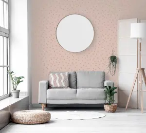 Arthouse Dotty Blush/Rose Gold Wallpaper