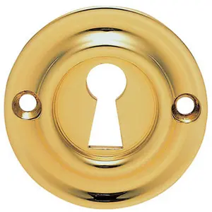 42mm Standard Keyhole Profile Escutcheon Rounded Ridge Stainless Brass