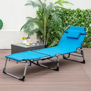 Costway Outdoor Folding Chaise Lounger Patio Lounge Chair Portable Beach Recliner 5-position Adjustable