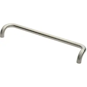 Cranked Pull Handle 630 x 30mm 600mm Fixing Centres Satin Stainless Steel