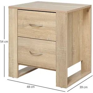 Hopkint 2 Drawer Bedside Table Natural