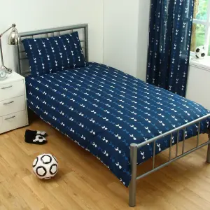 Tottenham Hotspur FC Official Pulse Design Reversible Duvet And Pillowcase Set Navy (Single)