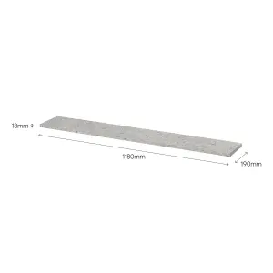 GoodHome Rigga Modular Terrazzo grey oak effect Terrazzo effect Rectangular Floating shelf (L)118cm x (D)19cm