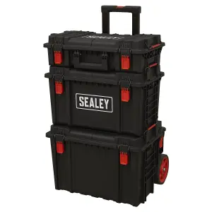 Sealey Mobile Storage System Set 3 Pieces Heavy-Duty Shockproof Plastic AP890