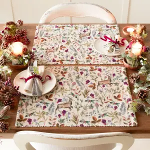 Evans Lichfield Reindeer Washable Set of 4 Festive Placemats