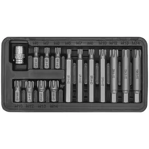 15pc RIBE Socket & Bit Holder Set - 3/8" Square Drive Quick Change Short & Long