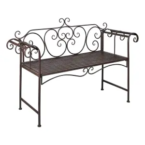 Berkfield Garden Bench 132 cm Steel Antique Brown