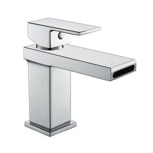 Nes Home Saturn Modern Design Cloakroom Basin Sink Square Waterfall Mono Mixer Tap