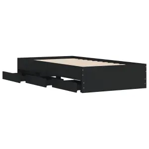 Berkfield Bed Frame with Drawers without Mattress Black 100x200 cm