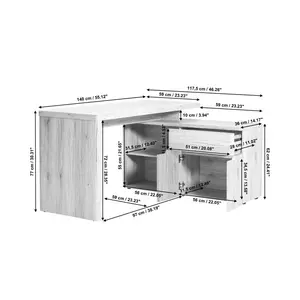 Belfield L-Shape Desk Montana Oak