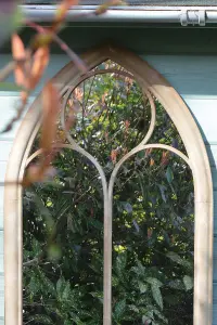 MirrorOutlet SandstoneSomerley Chapel Arch Garden Mirror 112 x 61 CM