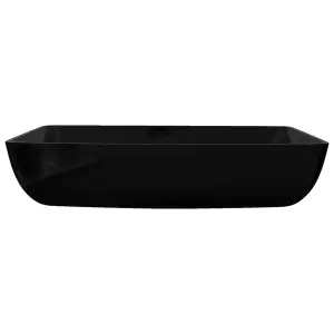 Ceramic Bathroom Sink Basin Black Rectangular