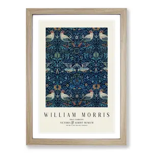 Birds Vol.3 by William Morris - Picture Frame Art Prints Oak / 65cm H x 48cm W x 2cm D