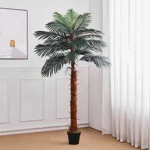 Artificial Palm Tree Fake Plant House Plant in Black Pot H 180 cm