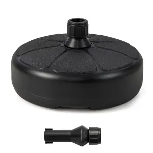 Costway 18kg Fillable Round Umbrella Base Stand Patio Umbrella Holder Fit 38 mm Umbrella Poles