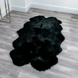 Luxurious Quad Black Sheepskin Rug