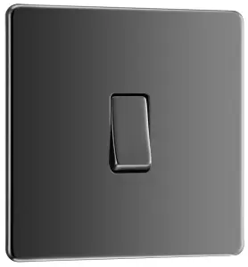 GoodHome 20A Single 2 way Flat Screwless Intermediate switch Gloss Black Nickel effect