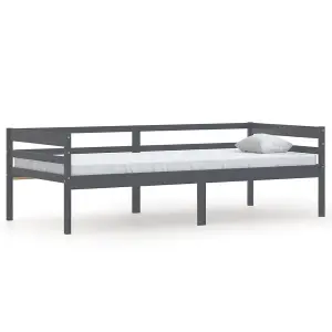 Berkfield Bed Frame Dark Grey Solid Pinewood 90x200 cm