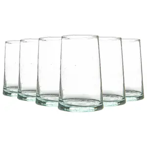 Nicola Spring - Merzouga Recycled Highball Glasses - 320ml - Clear - Pack of 6