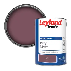 Leyland Trade Vinyl Matt Walls & Ceilings Emulsion Paint Dusky Berry (PPG1049-6) 5L