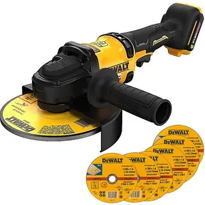 Dewalt DCG440N 54v XR FlexVolt 180mm Angle Grinder 7" Cordless - Bare + 6 Discs