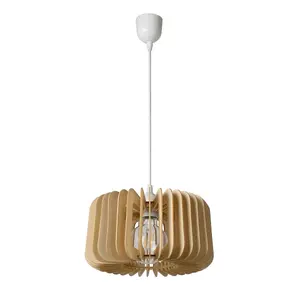 Lucide Etta Scandinavian Pendant Light 29cm - 1xE27 - Light Wood