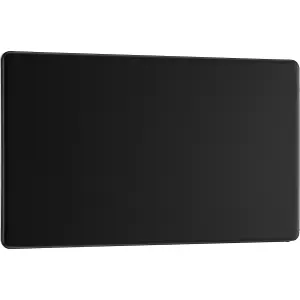 BG Screwless Flatplate Matt Black, Double Blank Plate